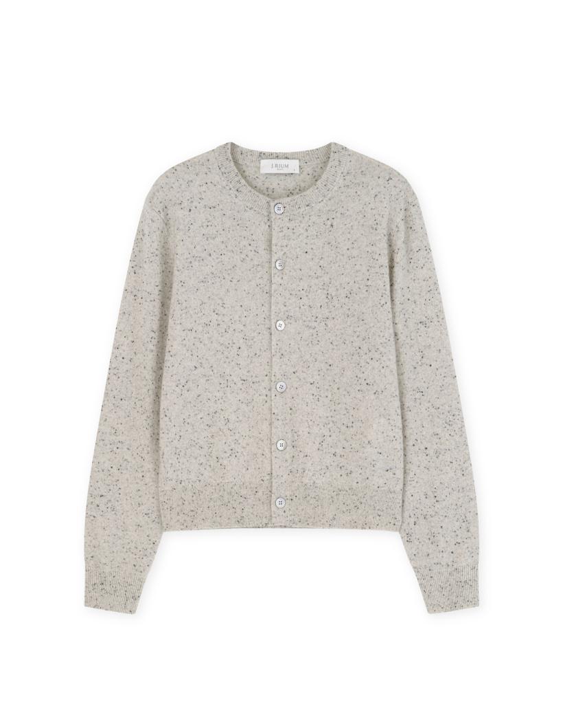 [UNISEX] Cashmere Essential Blend Round Neck Cardigan Oreo_W