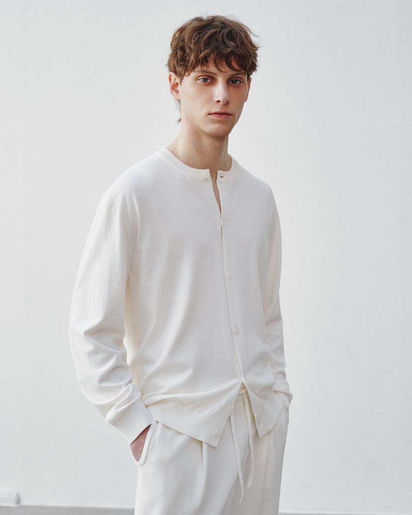 [UNISEX] Cotton Summer Essential Round Neck Cardigan Ivory