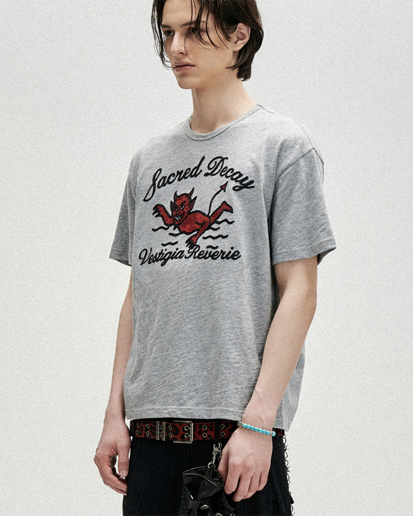 Swim In Decay Regular Fit T-Shirts - Grey