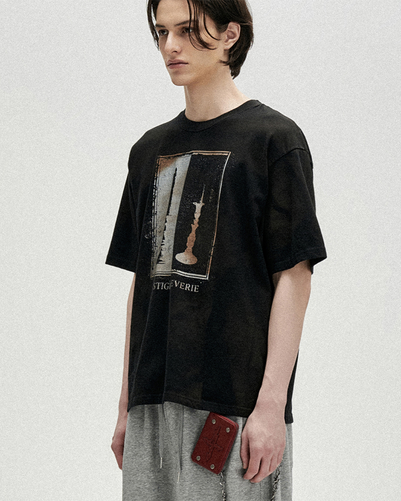 Silent Wick Oil Washed T-Shirts - Black