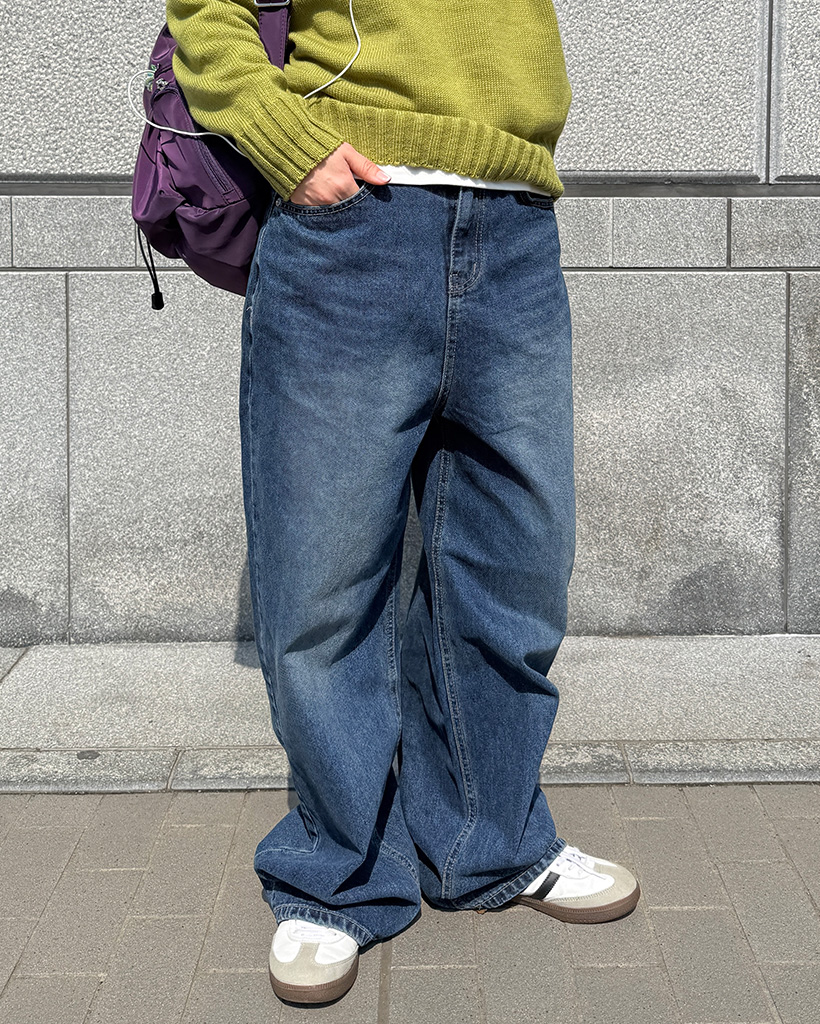 ウォッシングルーズフィットデニムパンツ