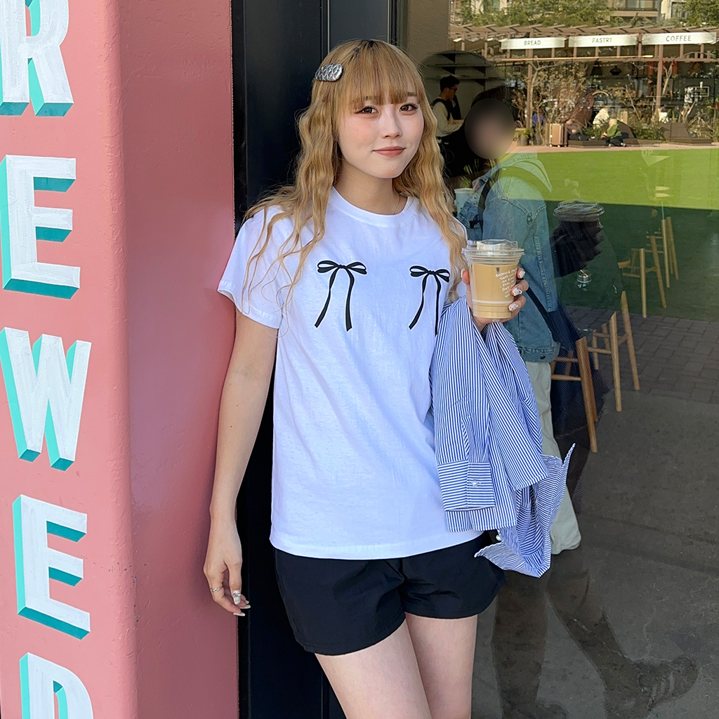 R&D.M. Co. ストライプオーバーサイズTシャツ コカ coca オーバーサイズTシャツ （White） -ファッション通販