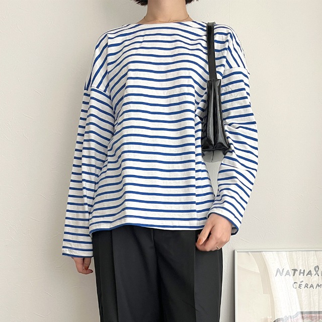 ストライプボートネックTシャツ | ファッション通販サイト NUGU