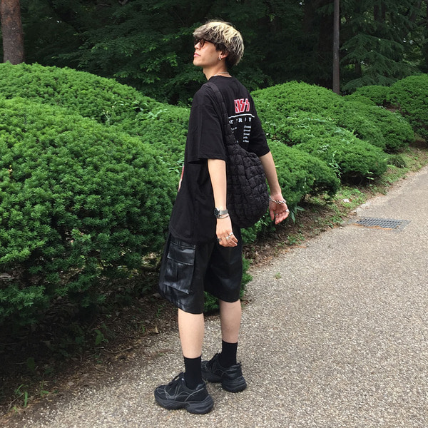 フェイクレザーハーフパンツ(グリーン)fakeleather halfpants n'OrLABELフェイクレザーハーフパンツ』