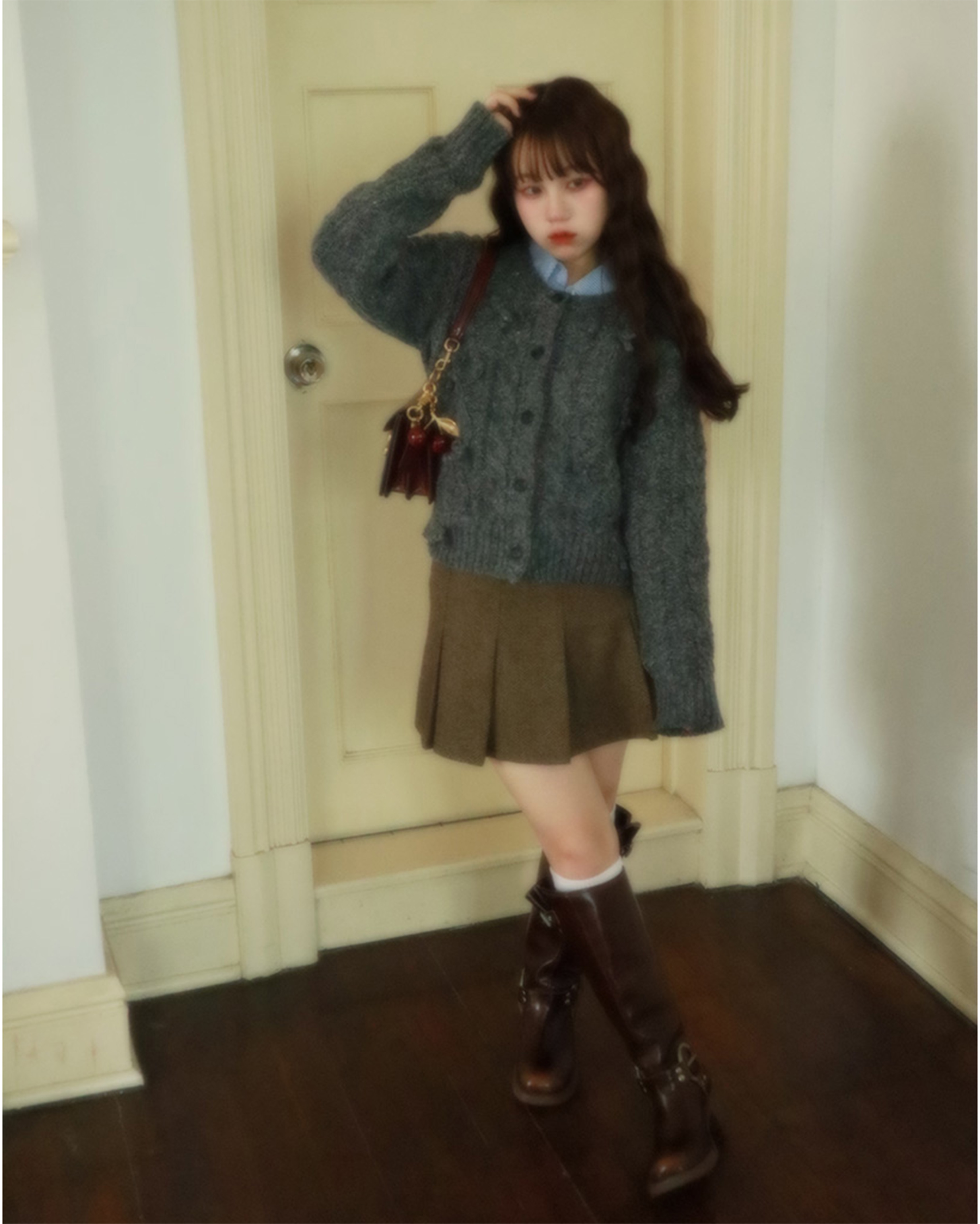 MARNI マルニ ヘリンボーン ミニスカート 40 7回再販](ORIGINAL) プリーツヘリンボーンウールミニスカート