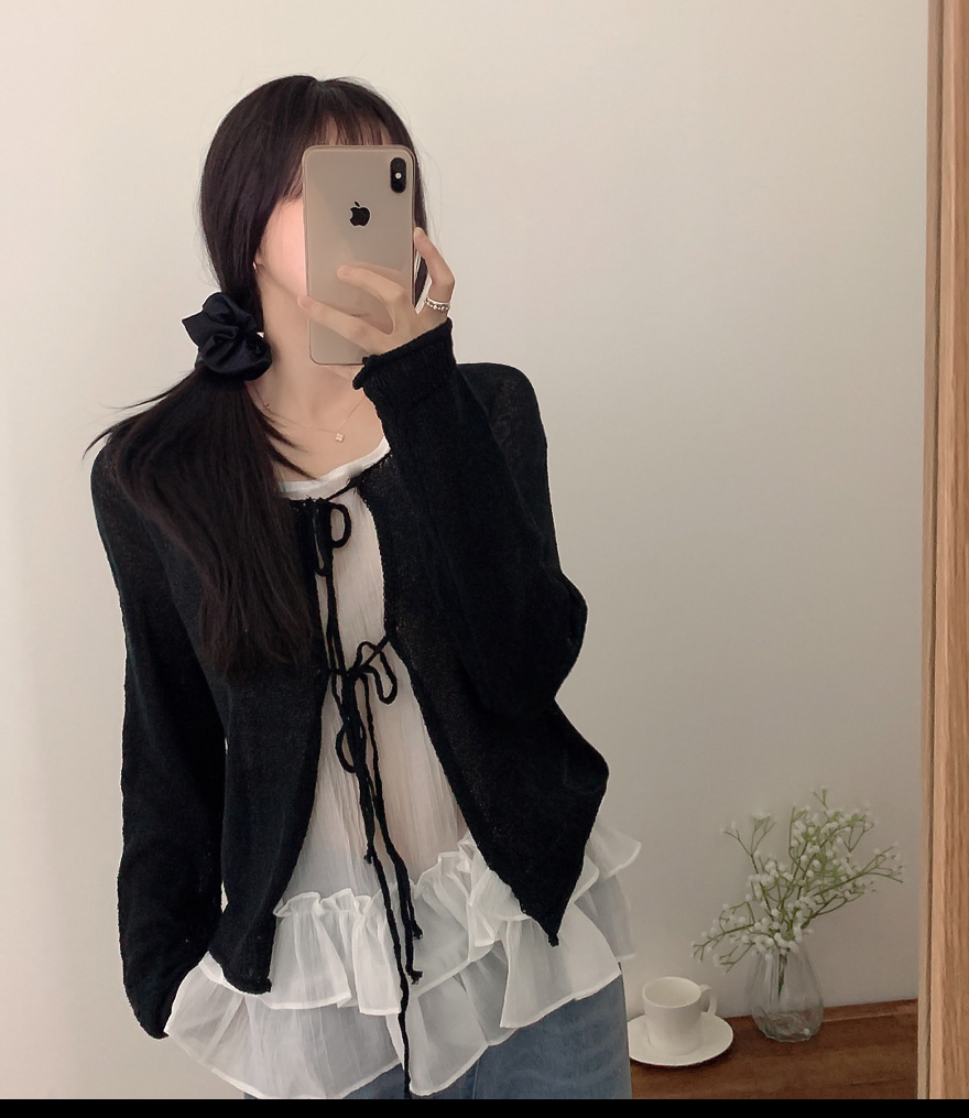 ツーリボンブークレルーズニットボレロ | ファッション通販サイト NUGU