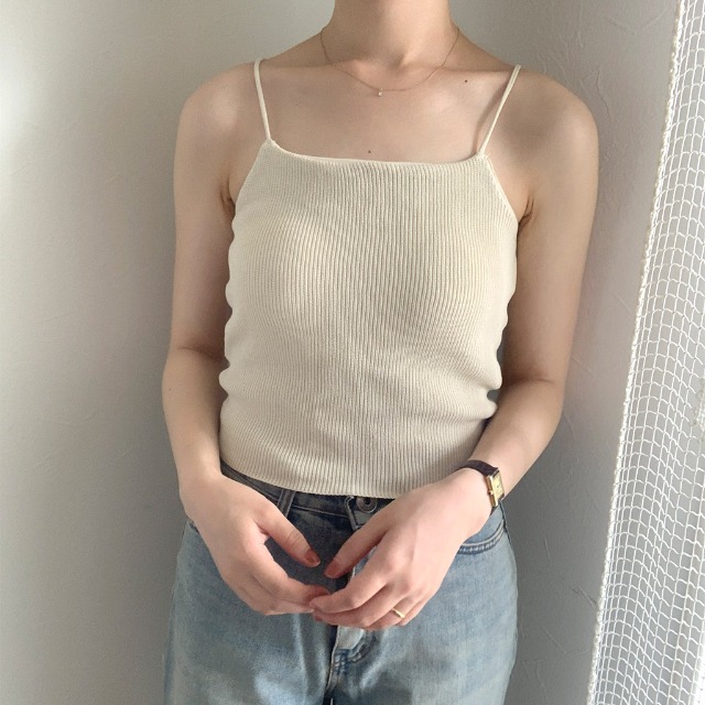 カップ付きリブキャミソール