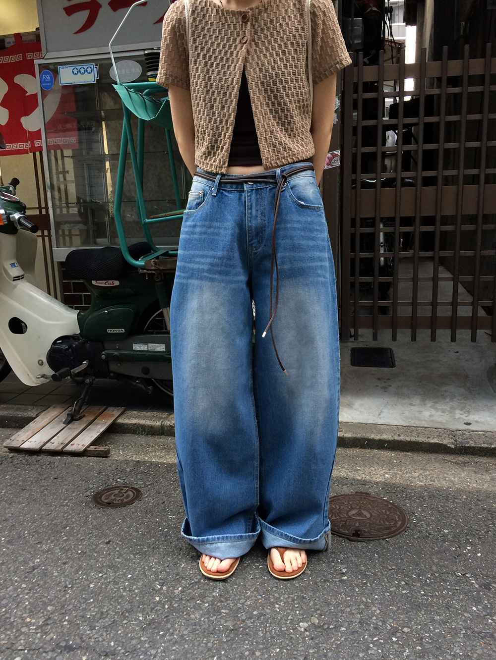 ペインティングウォッシュワイドデニムパンツ | ファッション