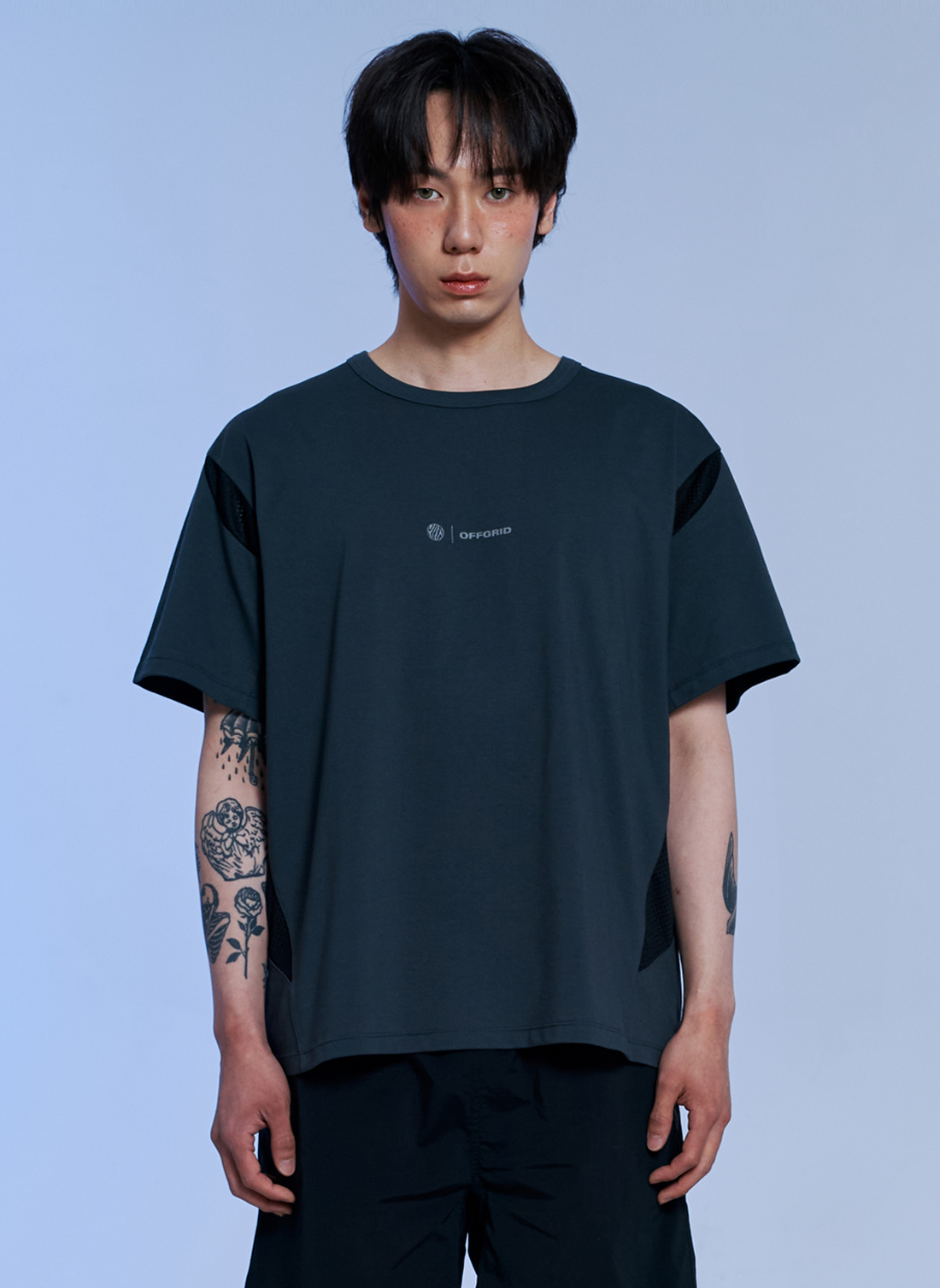 BREEZEX AEROCOOL HYBRID SHORTSLEEVE-CHARCOAL