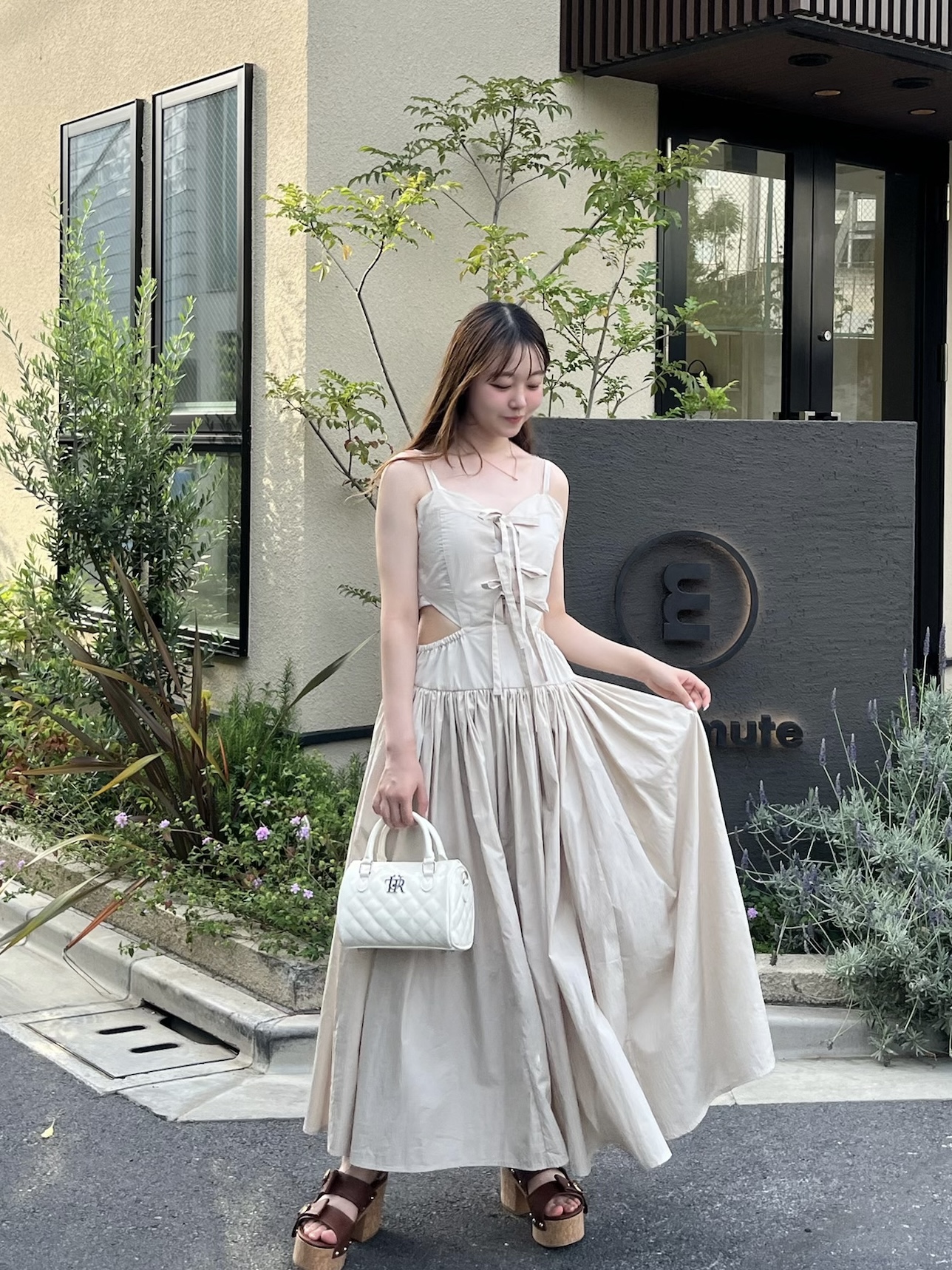 ワンピース RIBBON SLIT SKIRT ribbon slit summer one-piece | Treat ürself