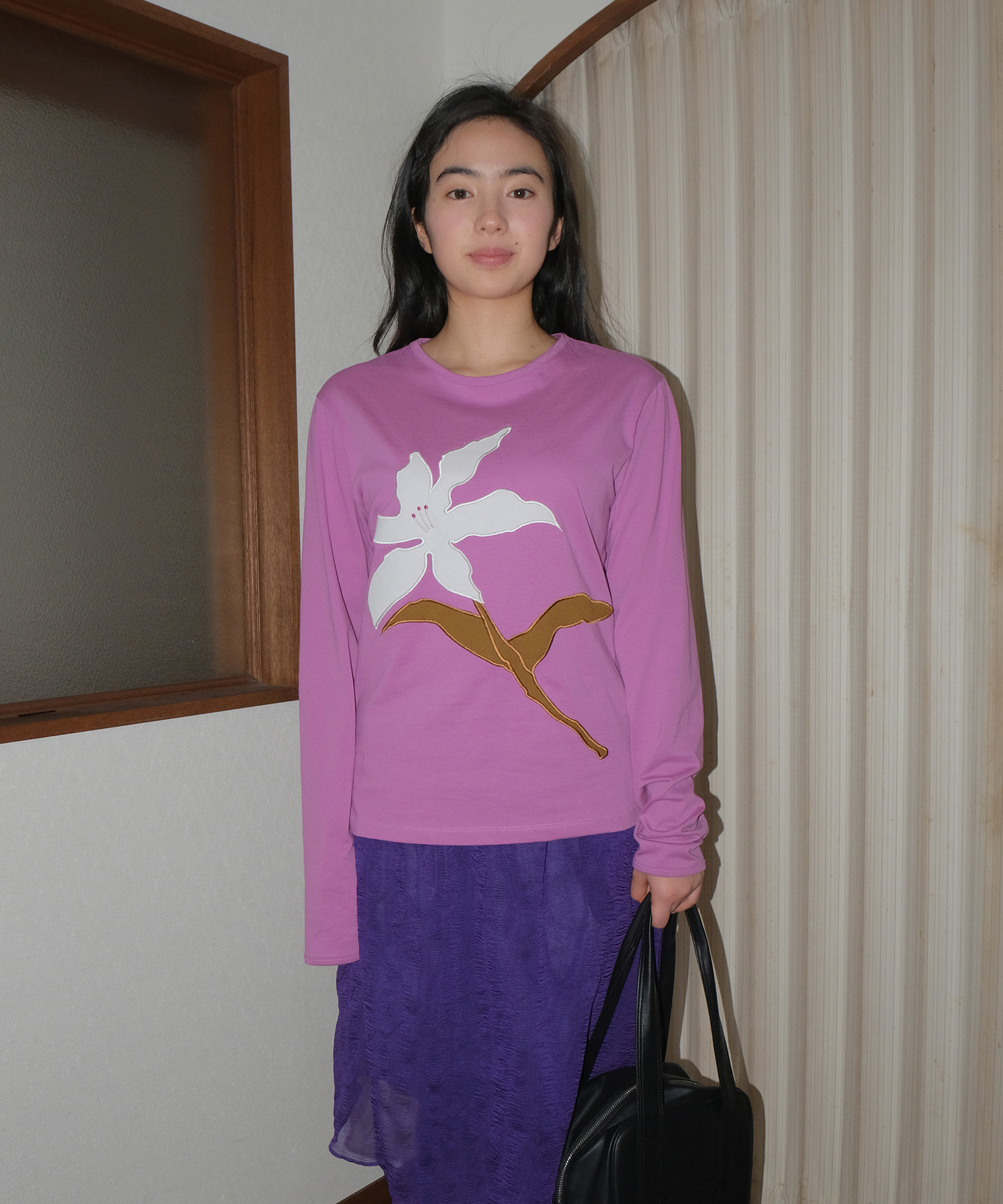 LILY APPLIQUE T-SHIRT ORCHID