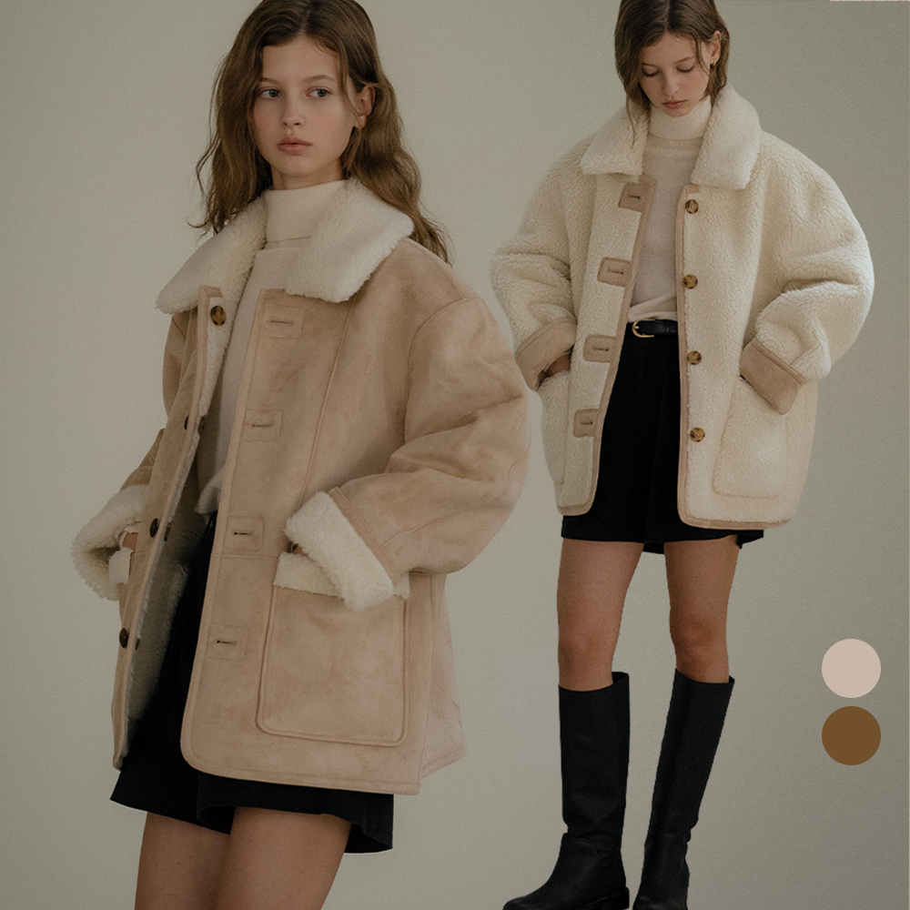 Reversible suede mustang_2color