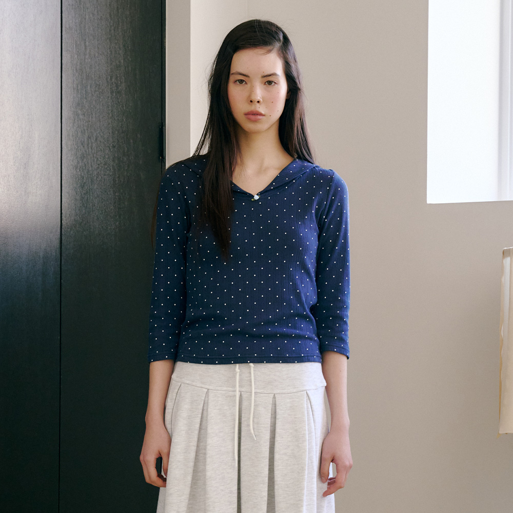 Eyelet Sailor Tee, Navy