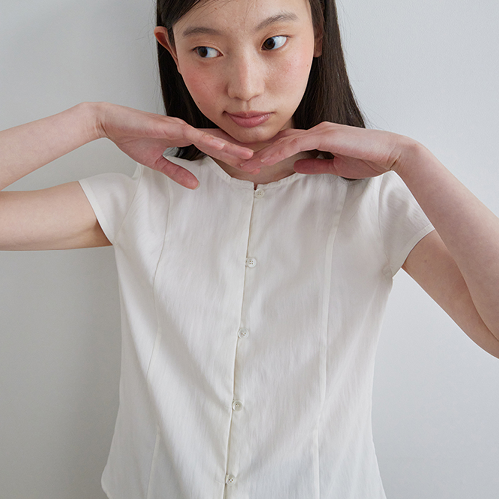 Cap sleeve blouse_IVORY