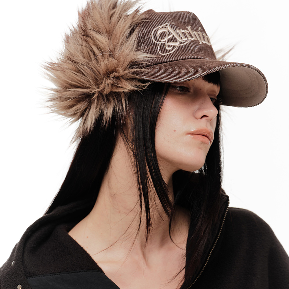 ARCHIVES CORDUROY FUR EARFLAP CAP (BROWN)