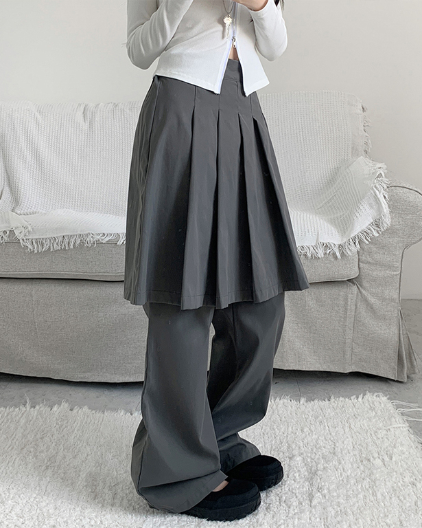 プリーツスカートレイヤードパンツ | ファッション通販サイト NUGU
