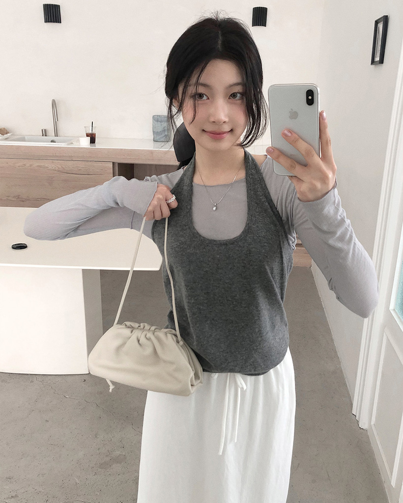 SLOWMADE.ホルターネックニットビスチェ | ファッション通販