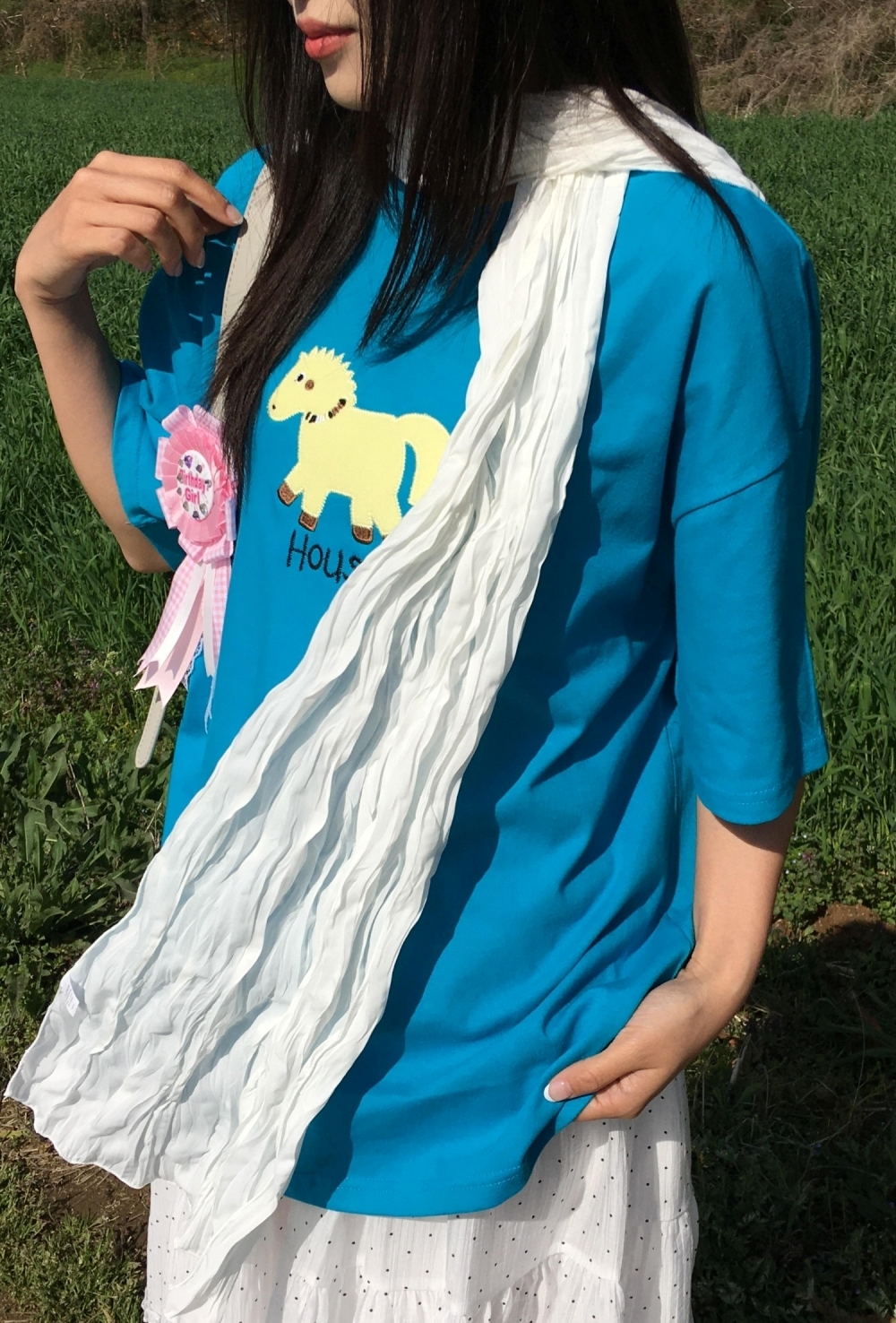 (set)(2 color)ワッシャーロングスカーフ