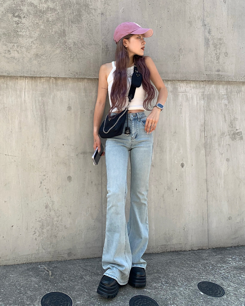 Midnight move レース ブーツカットデニム y2k sculptor sculptor