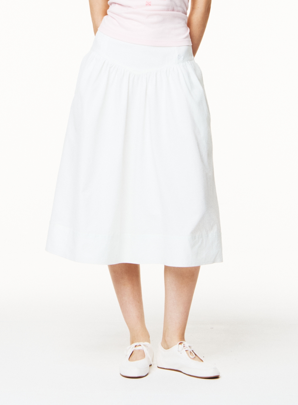 【SATUR】 (W) Seersucker Hole Skirt /追跡付 W) Seersucker Hole Skirt - White | ファッション通販サイト NUGU