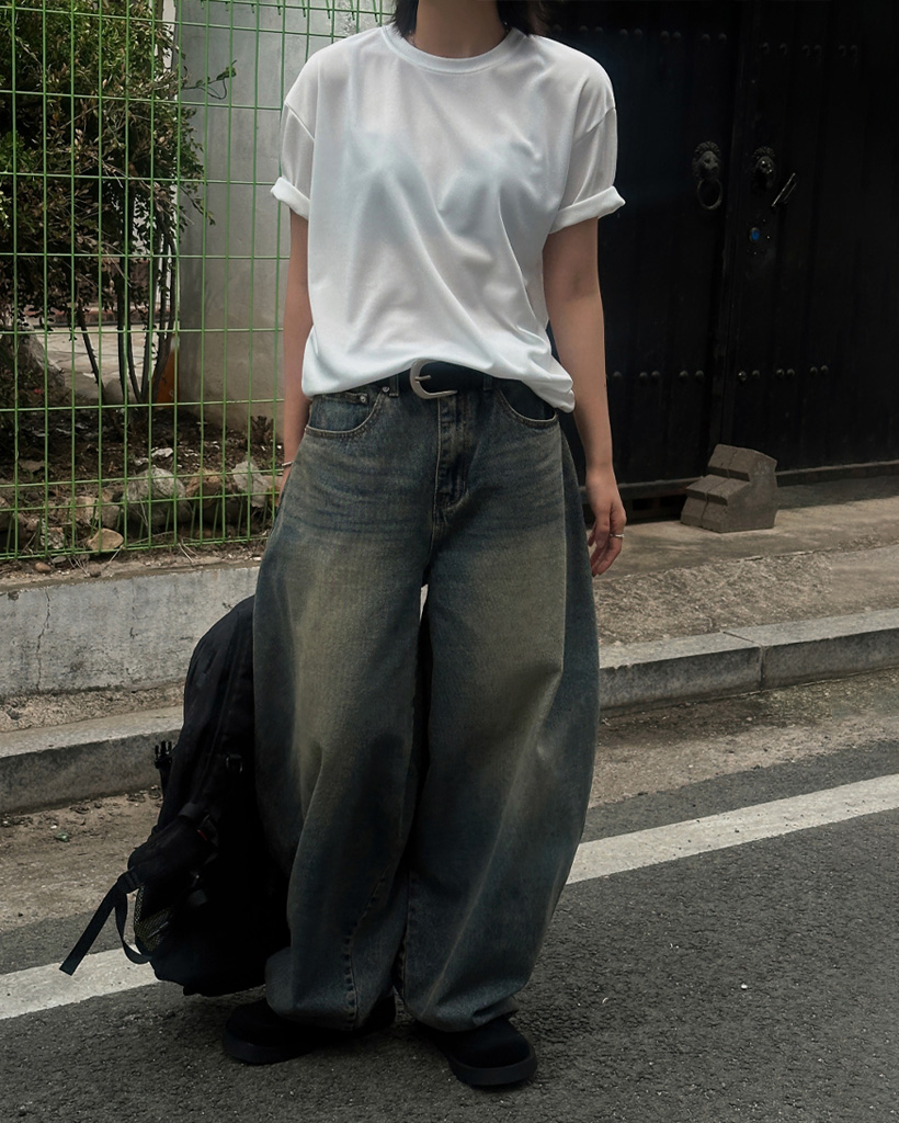 ユニセックス] バルーンワイドデニムパンツ | ファッション通販