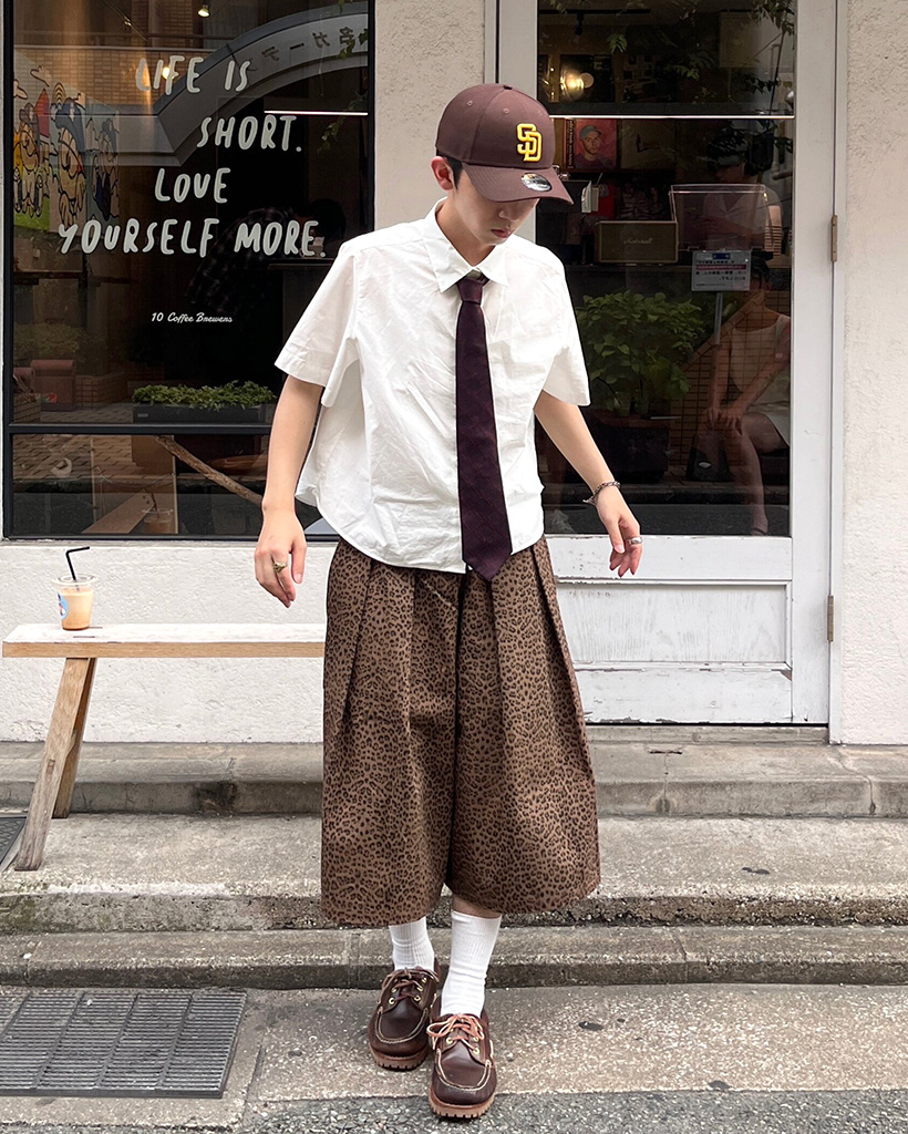 レオパード柄ウエストゴムハーフパンツ | ファッション通販