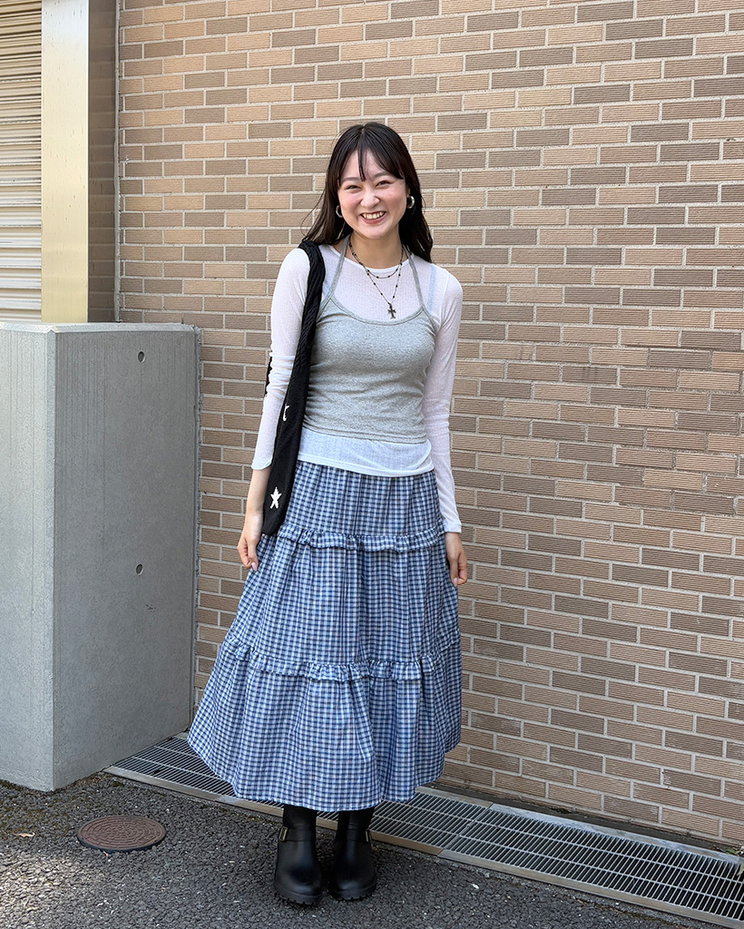 チェックフリルバンディングロングスカート | ファッション通販