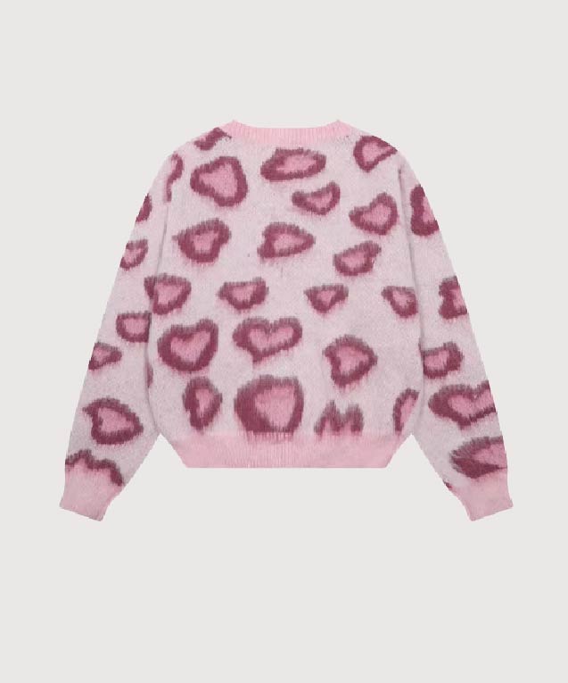 jonlynx ヒョウ柄 長袖カーディガン RE730 ヒョウ柄 メンズ ビッグシルエット カーディガン モヘア