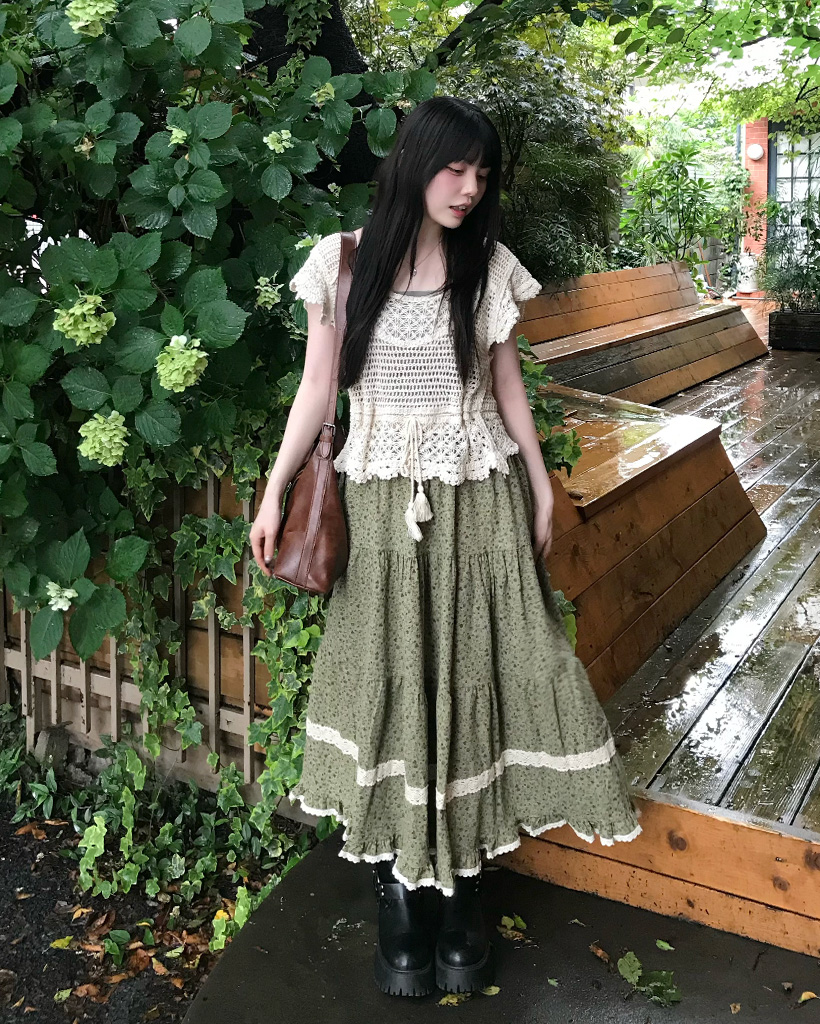 花柄レースティアードスカート | ファッション通販サイト NUGU