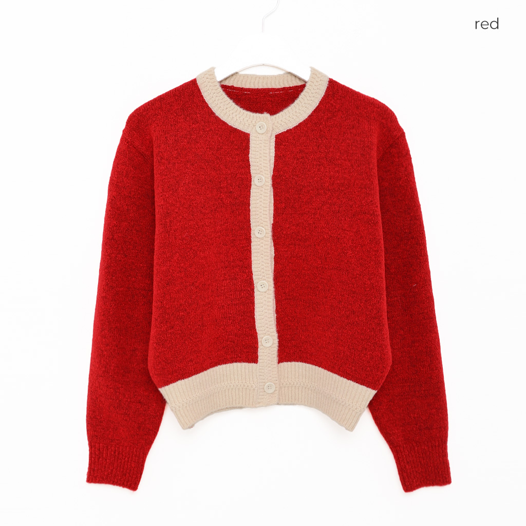 バイカラーラウンドカーディガン | ファッション通販サイト NUGU