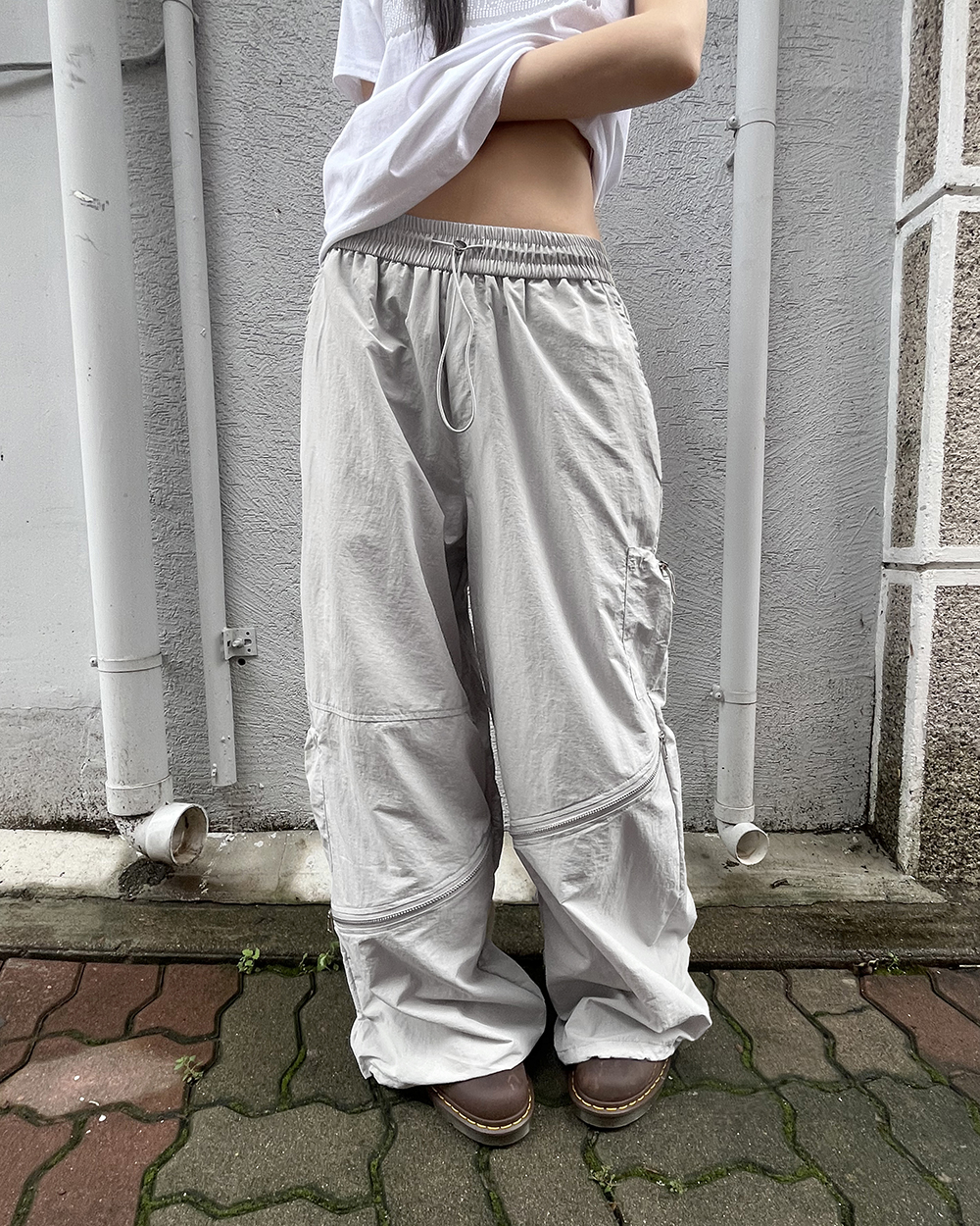 ジップアップストリング2WAYワイドカーゴパンツ | ファッション