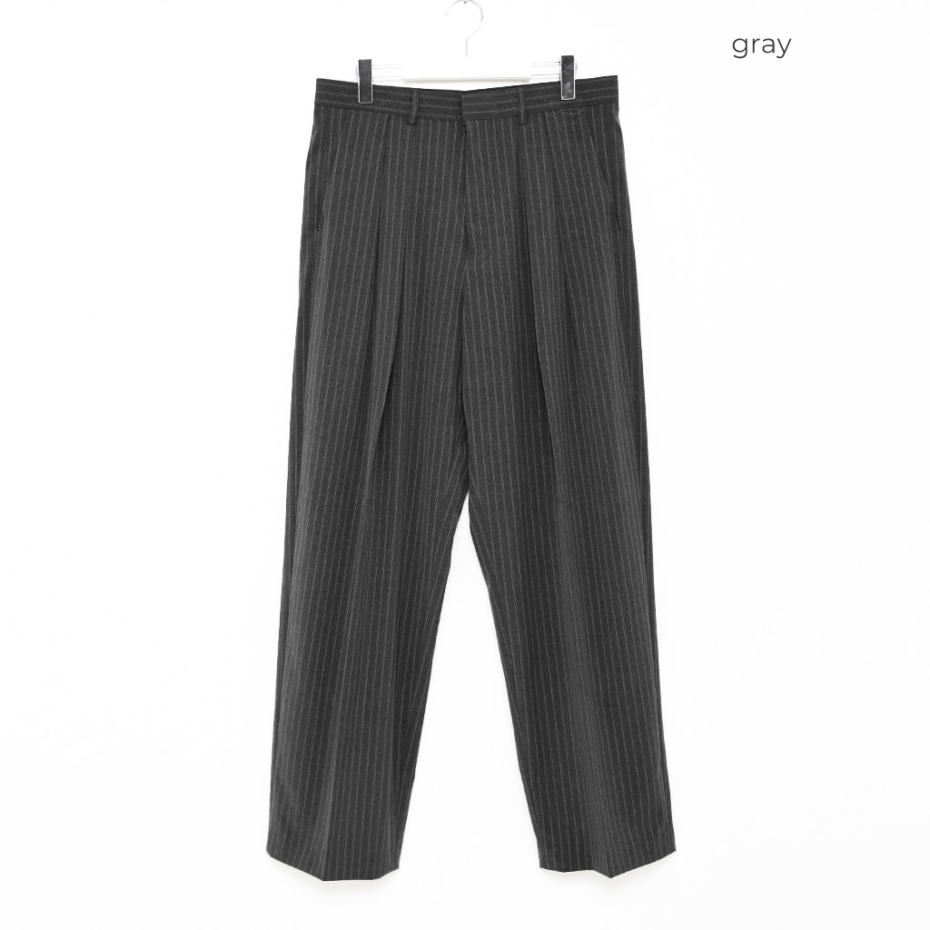 ブラック ストライプ スラックス ストライプワイドスラックス | ファッション通販サイト NUGU