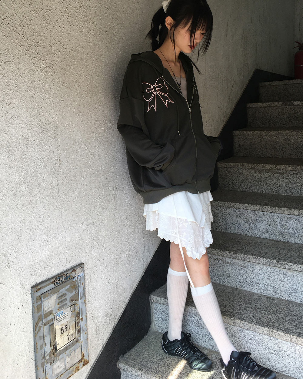 original]オーバーサイズリボンパーカー | ファッション通販