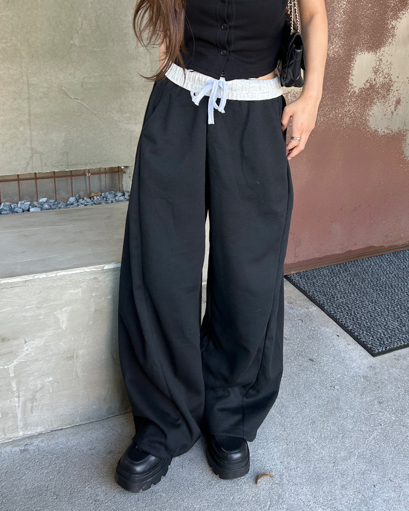 バイカラーワイドスウェットパンツ | ファッション通販サイト NUGU