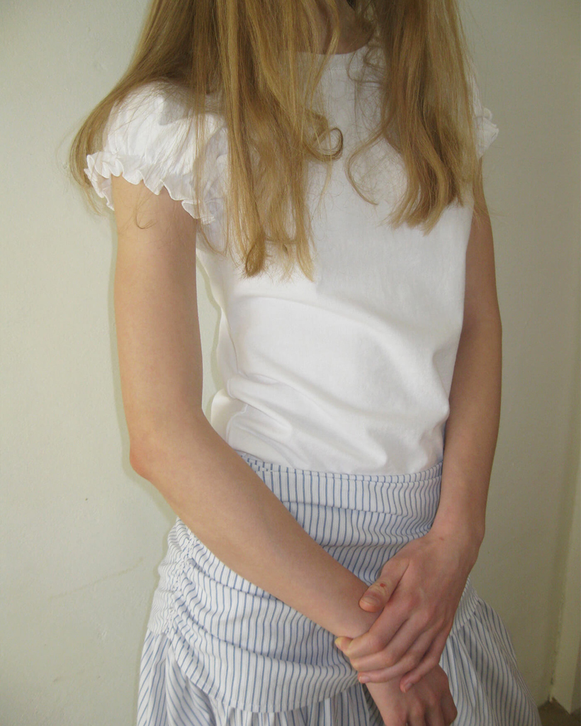White Nadia Puff Tee
