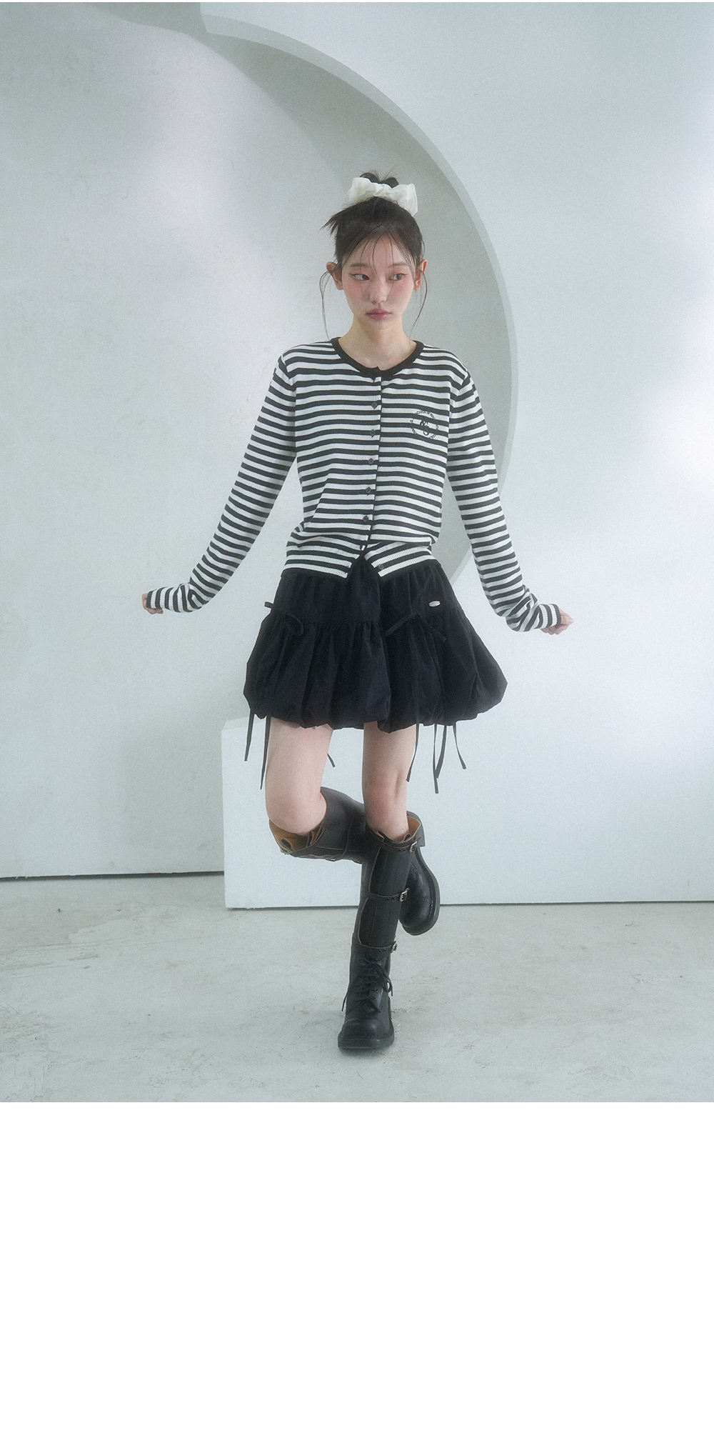Aria Balloon Ribbon Mini Skirt BLACK | ファッション通販