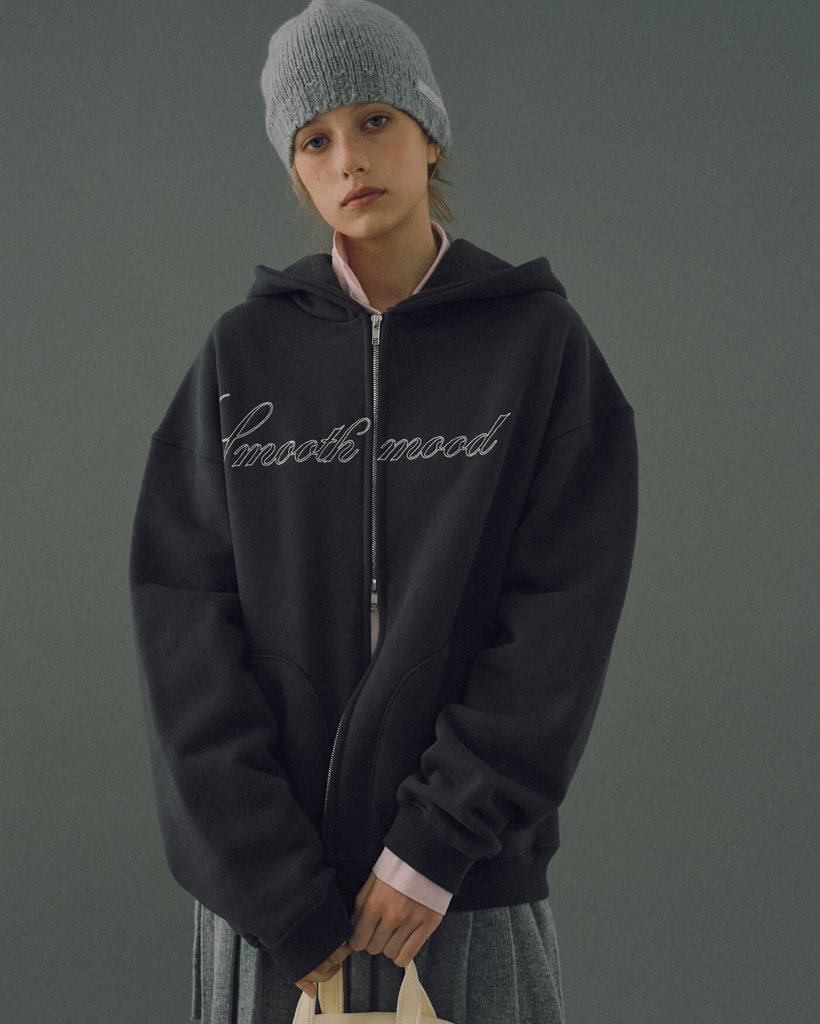 Charcoal Tully Hooded Zip Up