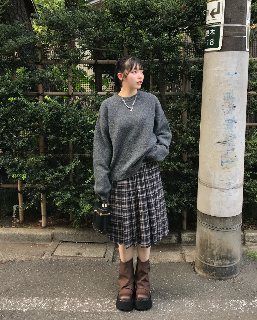 チェックプリーツミディスカート | ファッション通販サイト NUGU