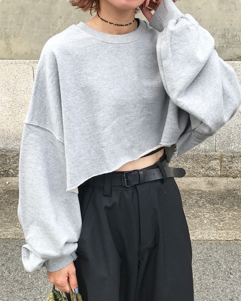 ダメージクロップドスウェットシャツ | ファッション通販サイト NUGU