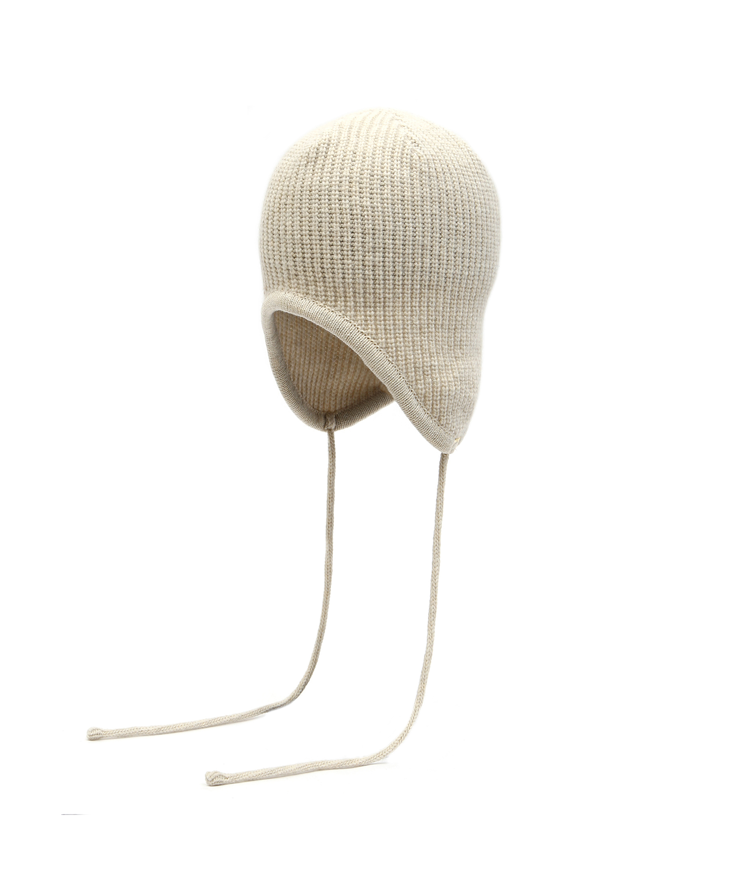 STRING EAR FLAP BEANIE / CASH MIX / RIB / ST BEIGE(冬 紐