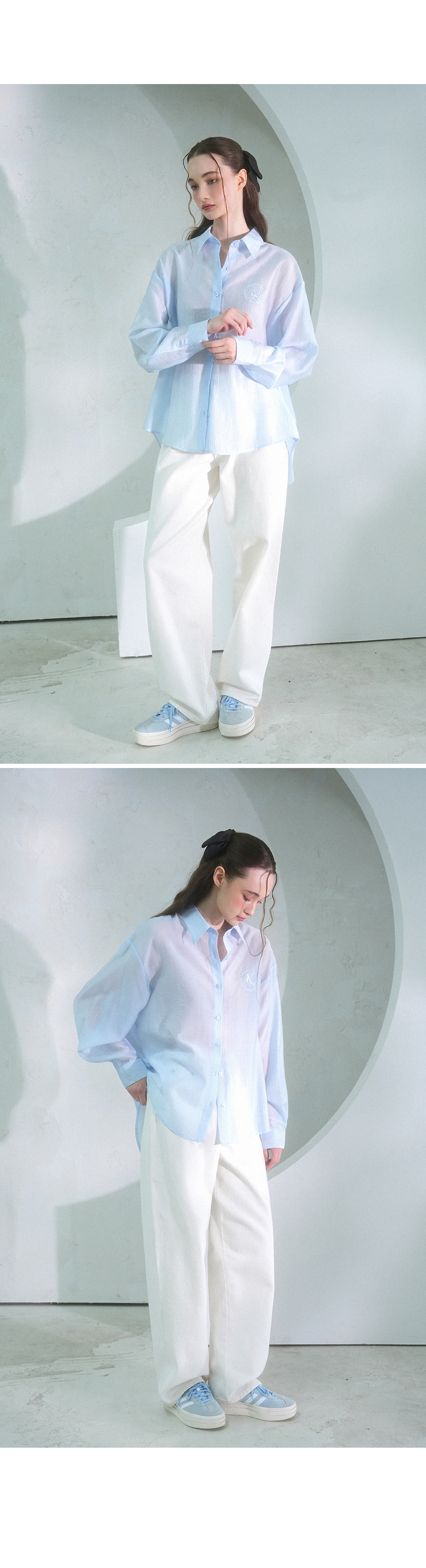 ねるページ Cencel See-Through Classic Shirt PINK | ファッション通販