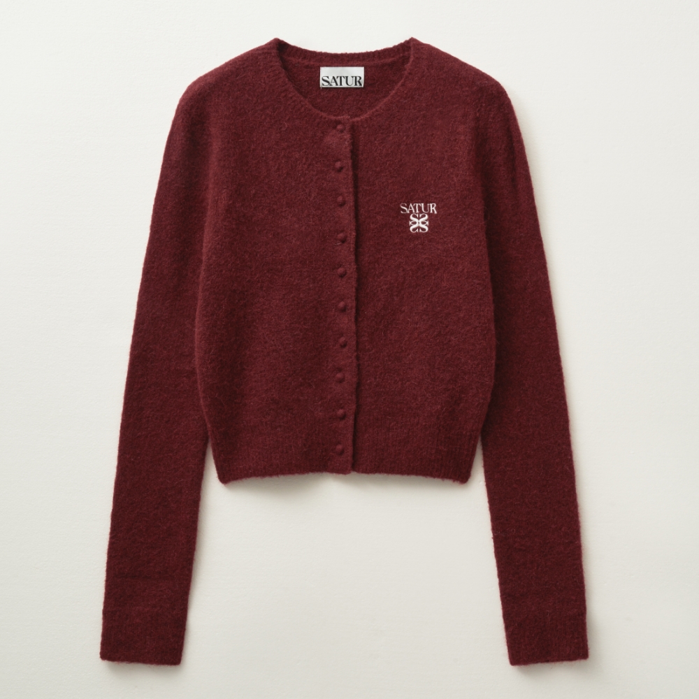トップス SATUR / Alpaca Crew Neck Knit Cardigan SATUR / Alpaca Crew Neck Knit Cardigan