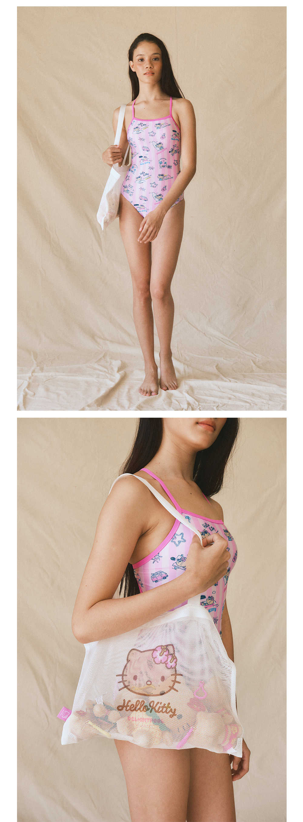 Aloha Hello Kitty Mesh Bag - White | ファッション通販サイト NUGU