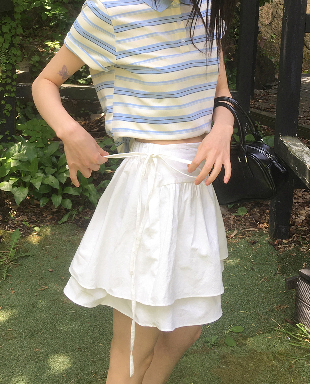 極美品 ヤヌーク パラシュートスカート ホワイト 通気性◎ 夏にぴったり♩M 極美品 ヤヌーク パラシュートスカート ホワイト 通気性◎ 夏に