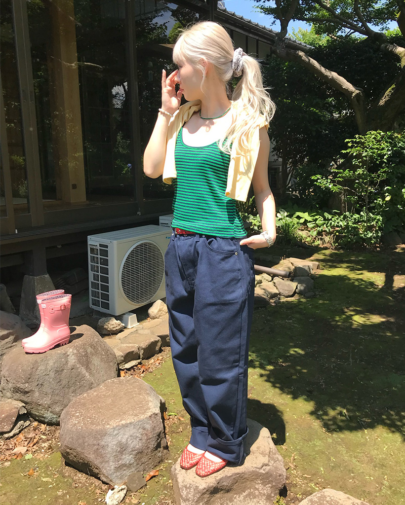 セミバルーンワイドコットンパンツ