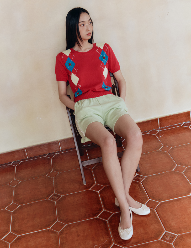 【購入特典】Betty Argyle Modal Knit (Red)