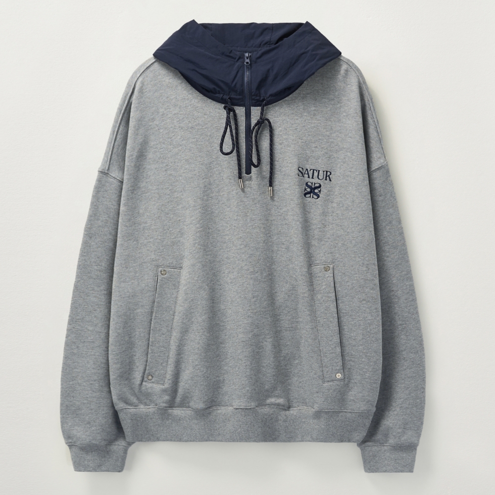 ★SATUR★Applique Logo Cashmere Blend Hood Knit SATUR Applique Logo Cashmere Blend Hood Knit 5FT217 (SATUR