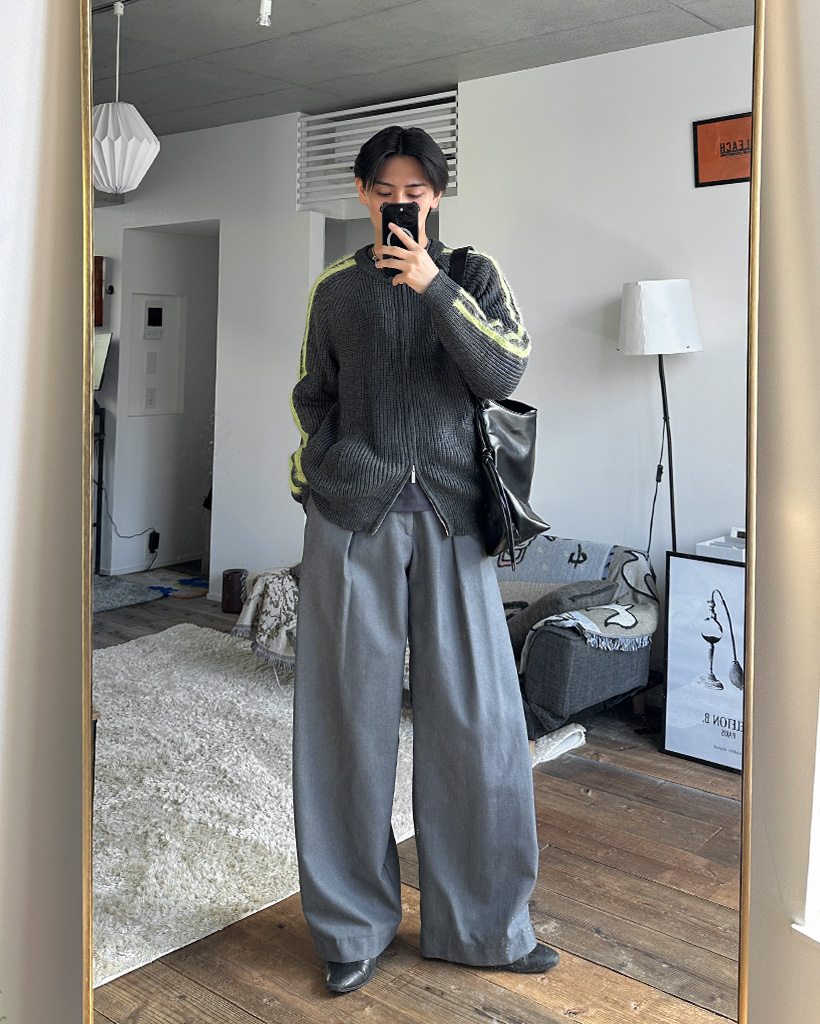 スリーブラインダブルジップニット | ファッション通販サイト NUGU