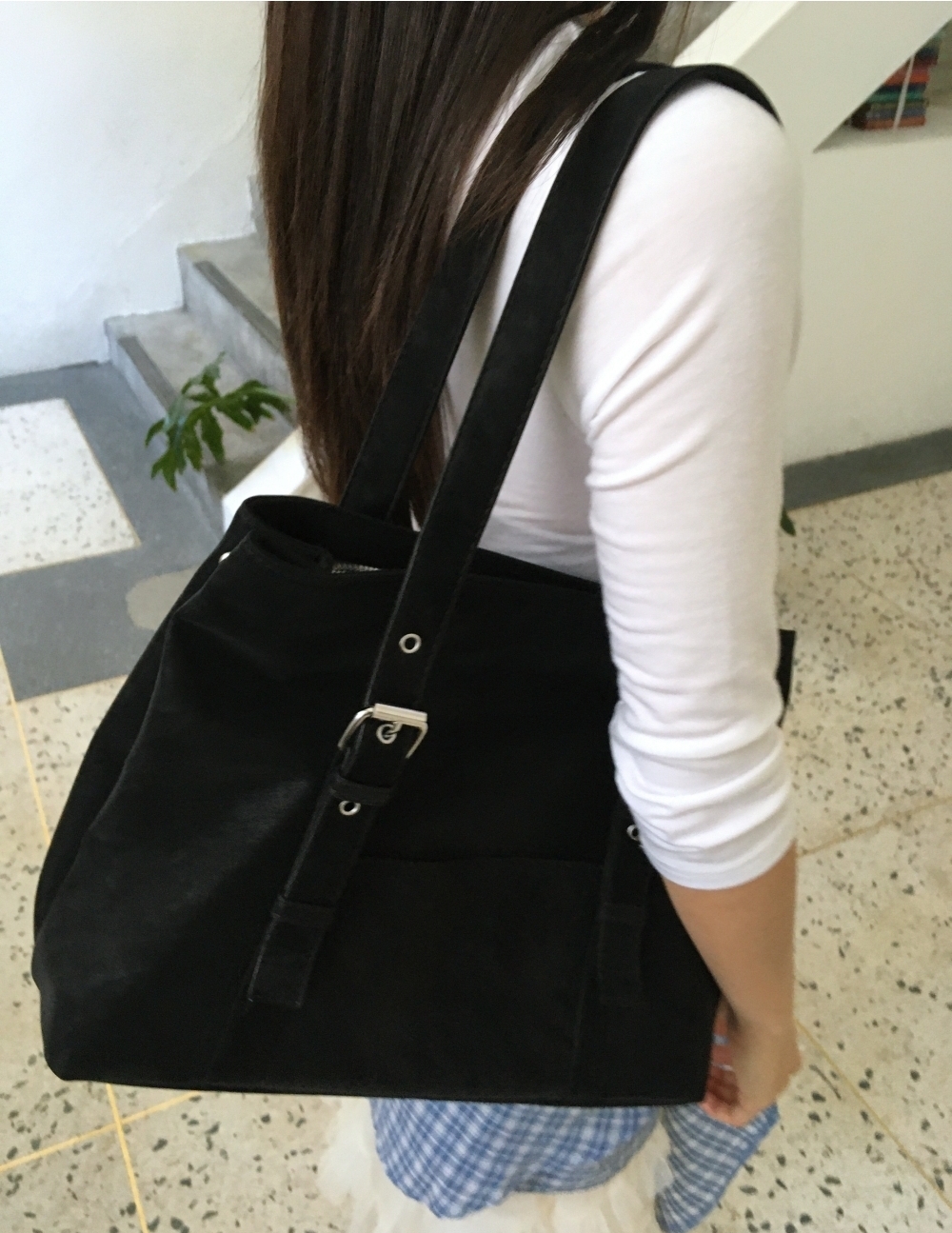 (1color)フェイクレザーバックルショルダーバッグ