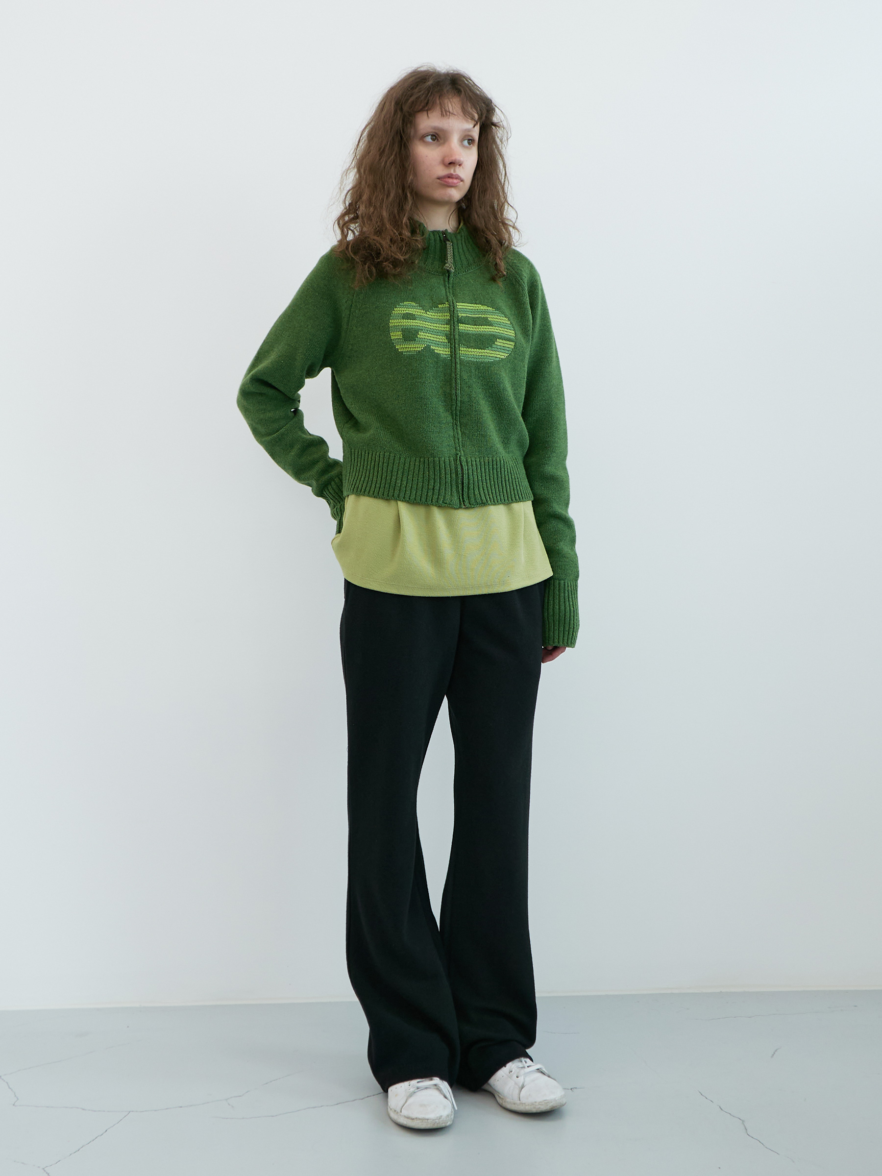 Needle Logo High-neck Zip-up (Green) | ファッション通販サイト NUGU